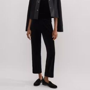 ME+EM Velour Slim Crop Pant in Black